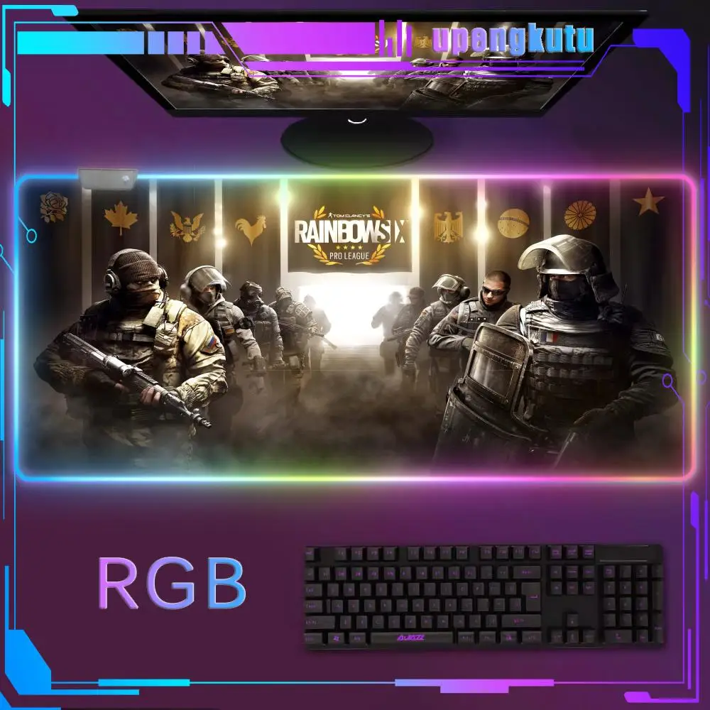 Mouse Pad RGB Long table mat  Laptop Desk T_tom_Clancy_Rainbow_Six_Sieges soft Computer Gamers Non-slip Rubber Game table mat