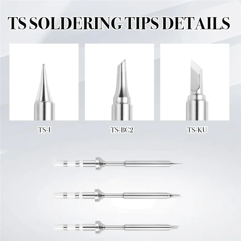 ABGH-For Pinecil TS100 Soldering Iron Tips Replacement For Mini Portable Micro-Type Solder Pen Stations Tool view 2