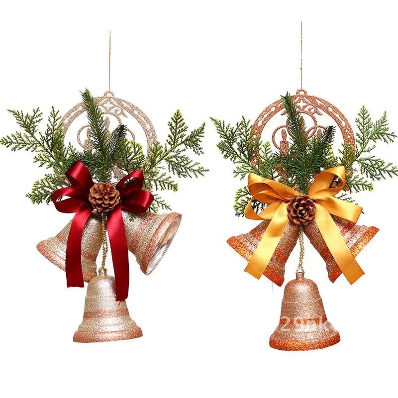 

Golden Bell Christmas Decoration European Style Hotel Lobby Front Desk Window Glass Door Wall Ceiling Hanging Ornament