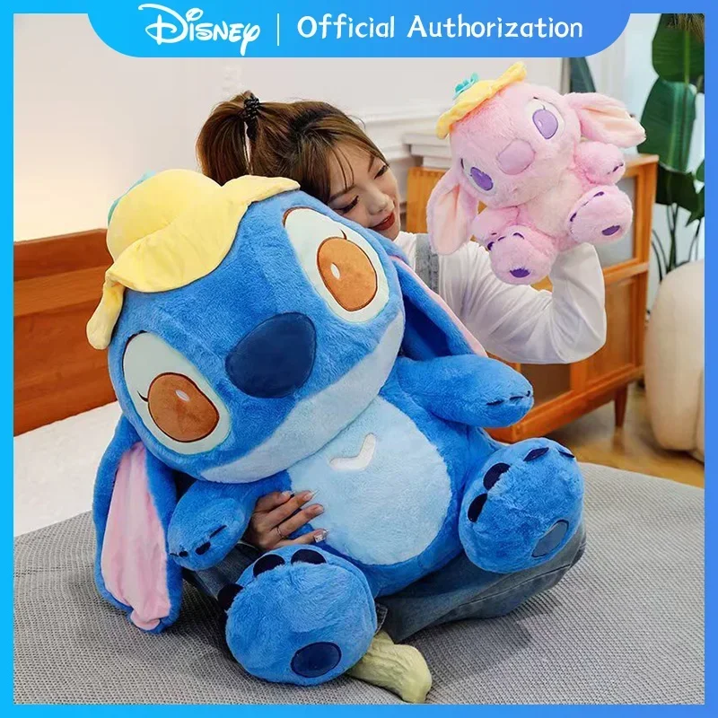 Nuovo Disney Lilo & Stitch Peluche 30 CM-80 CM Simpatico Cartone Animato Foglia di Loto Farcito Bambola Anime Cuscino Souvenir Kawaii Regalo Di Compleanno