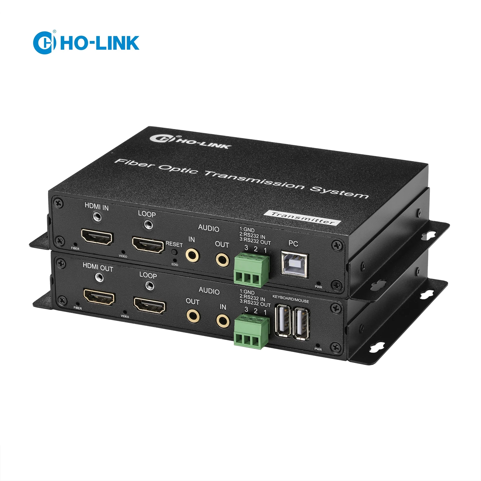 1 channel 4K60Hz HDMI video ,bidirectional 3.5 audio;1 channel bidirectional RS232 data,4K60Hz HDMI Fiber Optic Converter