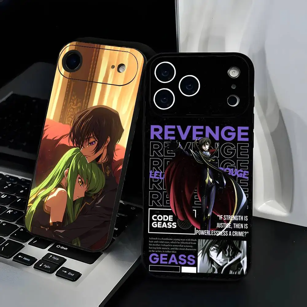 

Code G-Geass Lelouch Lamperouge Phone Case Fashion Black Frosted TPU Phone Case for iPhone 12-17. UV Spray Painted Design, Anti-
