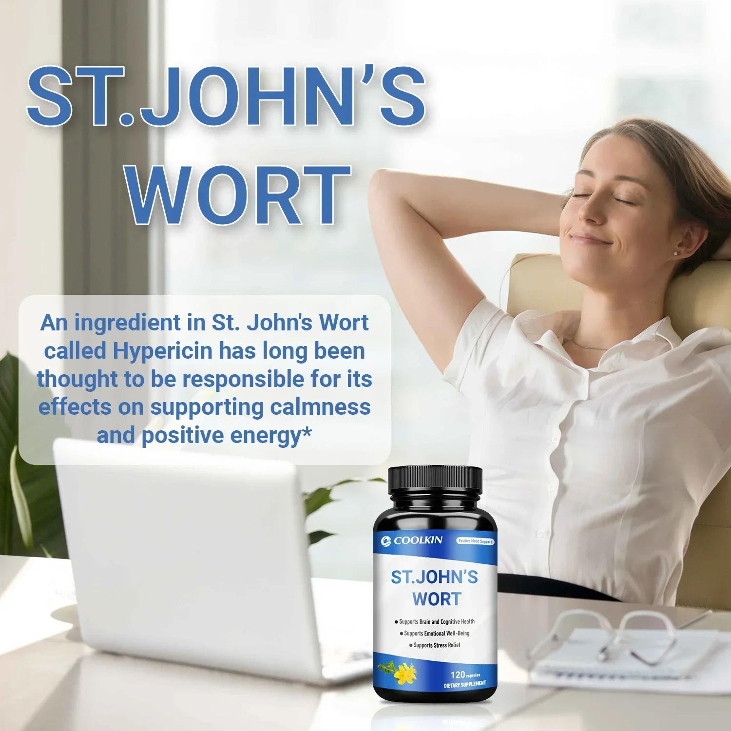 St. John\'s Wort 500mg - Supports Positive Mood and Promotes Brain Health