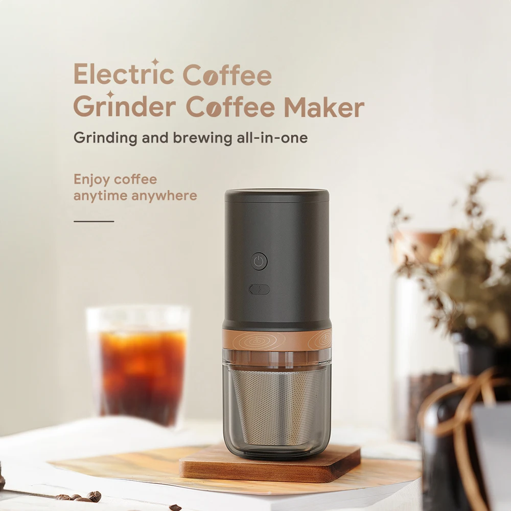 Electric Burr Coffee Grinder 25 Gears Adjustable 24W Portable Burr Mill Coffee Bean Grinder for Espresso French Press DripCoffee