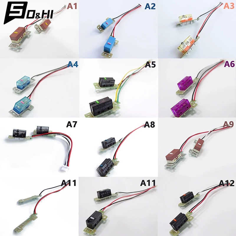 1Pair Mouse Micro Switch Button Board TTC 80M Kailh GM 8.0 Blue Dot for  G304 G305 Gaming Mice Welded Board Cable