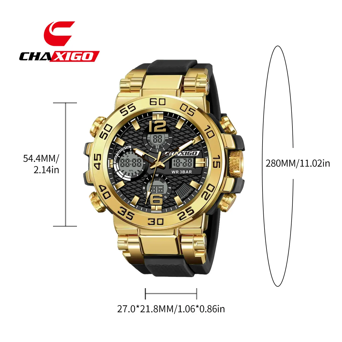 CHAXIGO Sports Electronic Watch Men's Multi-function Display Fashion Casual Watch High Value Watch