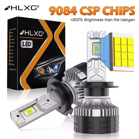 HLXG High Power Led Headlights Bulbs H7 H4 H1 Hb3 9005 Hb4 9006 H8 Canbus 6000k White Ultra Bright Turbo Fan Cooling For Car