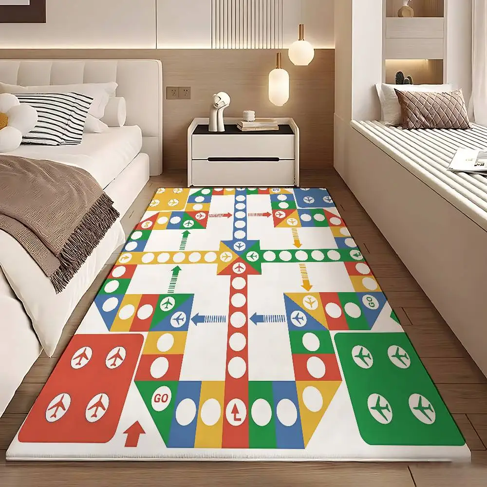 

F-Flying Chess Floor Mats Home Laundry Rug Carpet For Living Room Decor Lounge Area Anti-slip Foot Mat Entrance Doormat