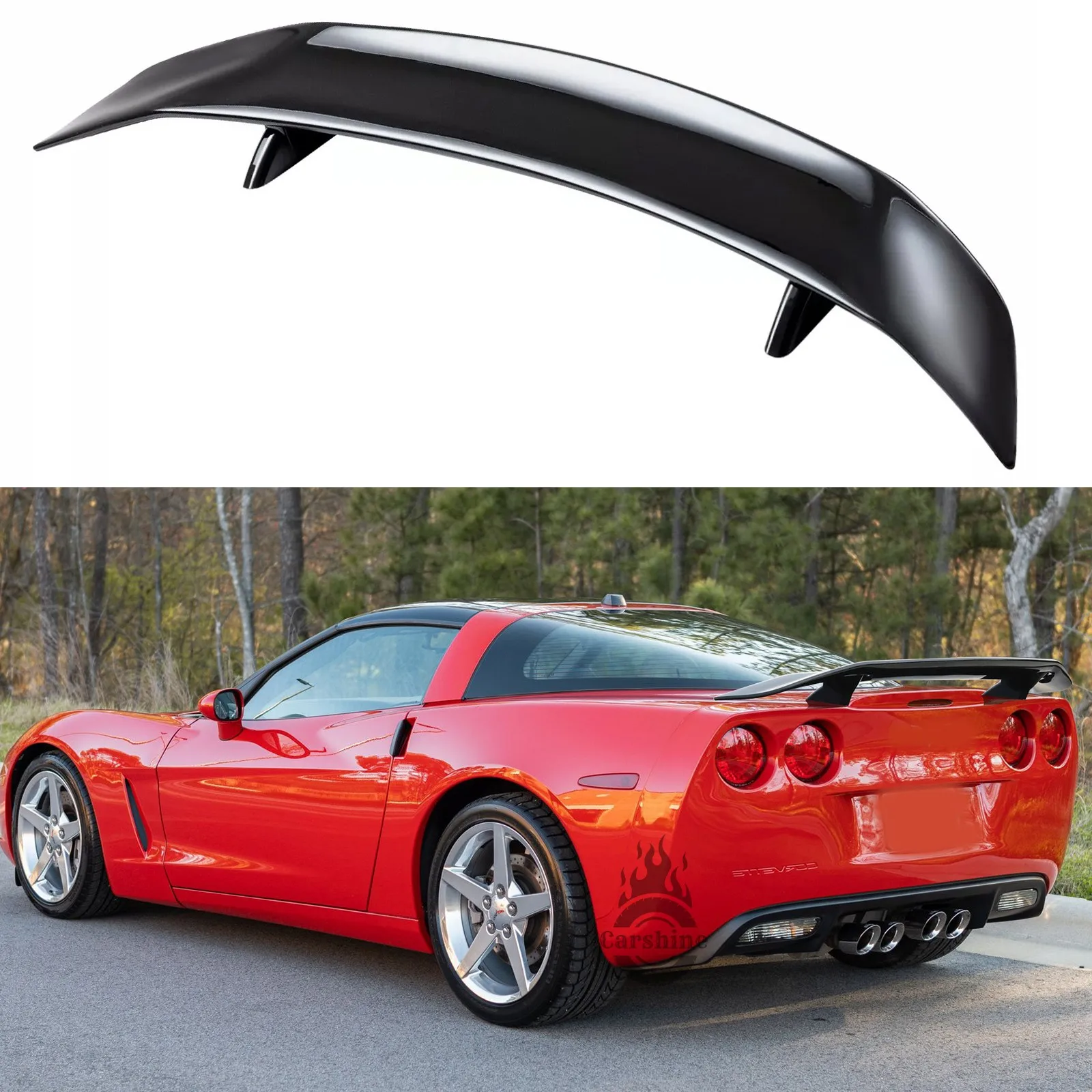 

Glossy Black 46" Car Rear Trunk Spoiler Lip Wing For Chevy Corvette C5 C4 Coupe