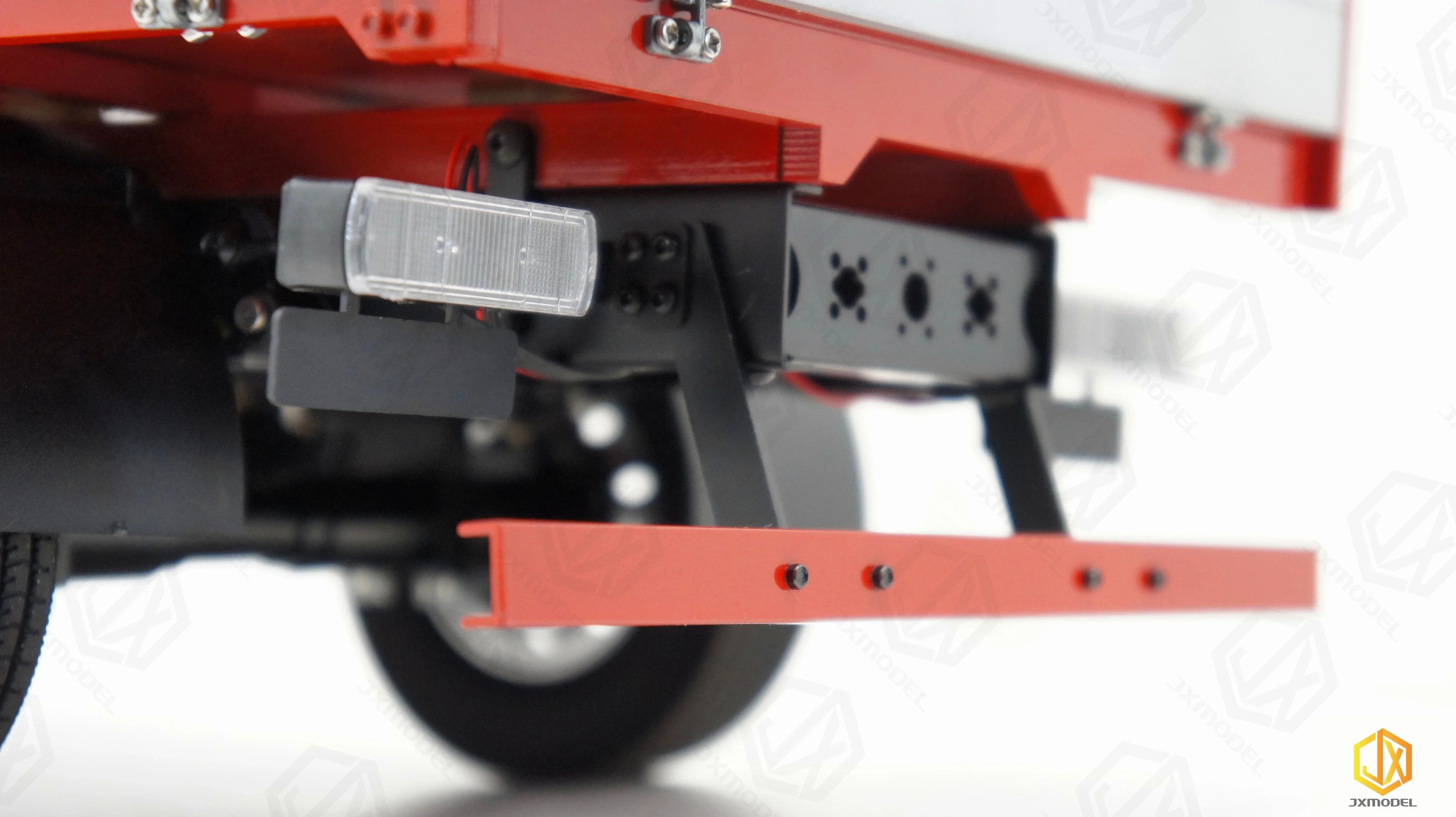 RC 1/14 Vollständig montierte Leitplankenhalterung für Tamiya Hydraulikbagger Lader Muldenkipper für SCANIA MAN VOLVO Tripper DIY-Teile – Detail 5