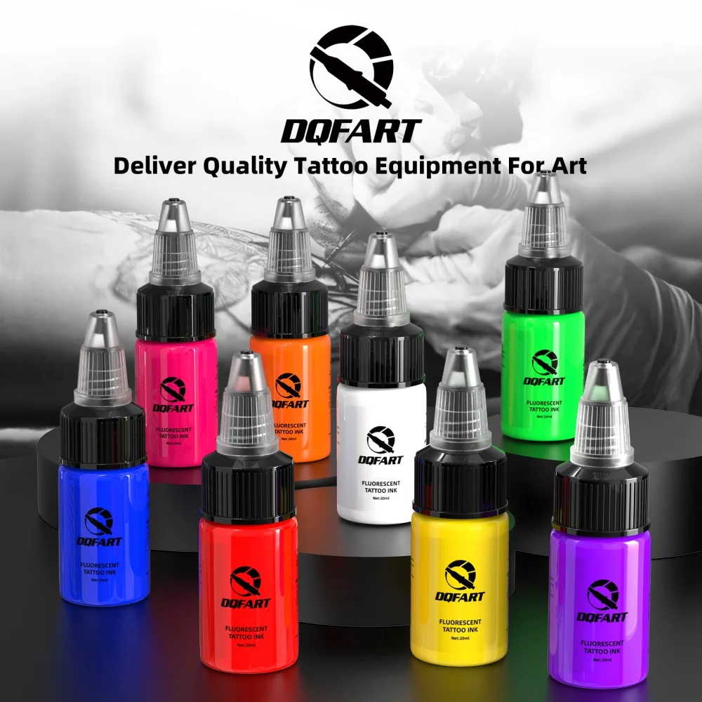 DQFART Hot UV Tattoo Ink Long-lasting Safe Nightclub Bar Party High-quality 20ml 8Pcs/Set Popular Fashion Trend Supplies