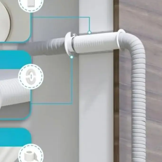 Adjustable AC Wall Sleeve 9cm Diameter For Air Conditioner Pipe Covering Trimable Plastic Hole Liner For Home Improvement