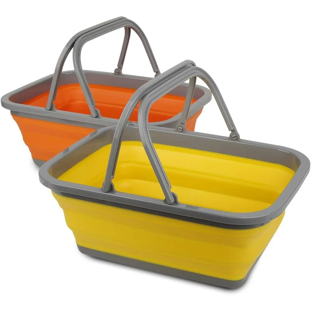 

Collapsible Sink 2 Pack 2.25 Gal Each for Camping, Hiking, Dish Washing