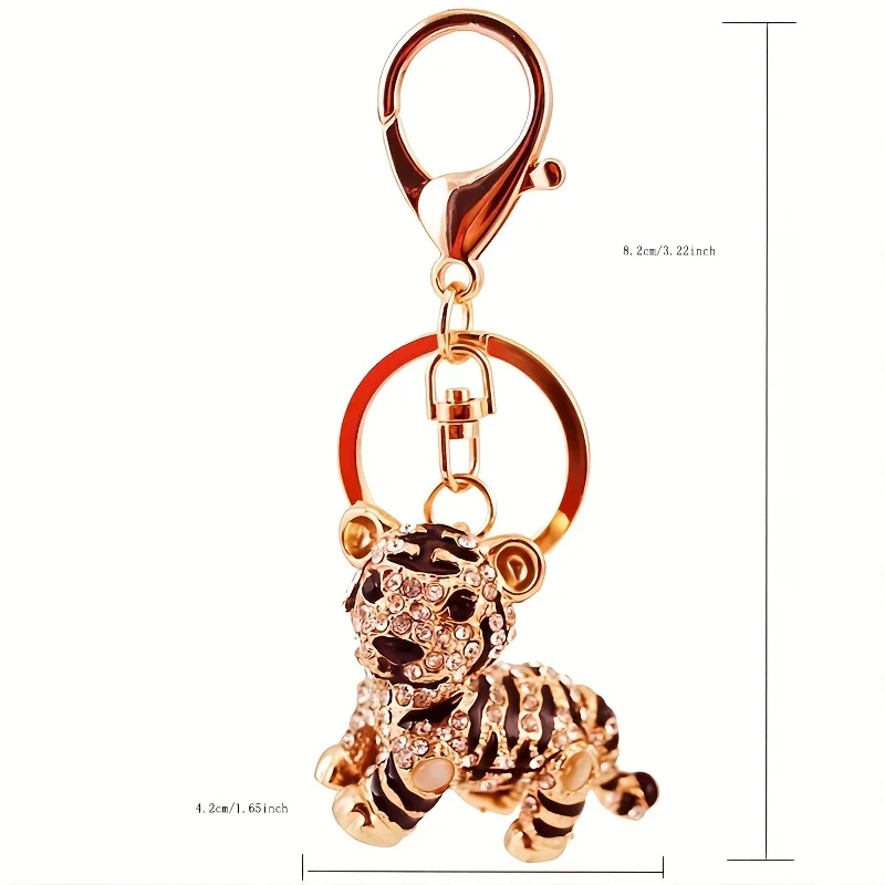 Jewelry Zodiac Three-dimensional Tiger Car Key Chain, Metal Pendant To Give My Boyfriend A Small Gift Key Chain For Men