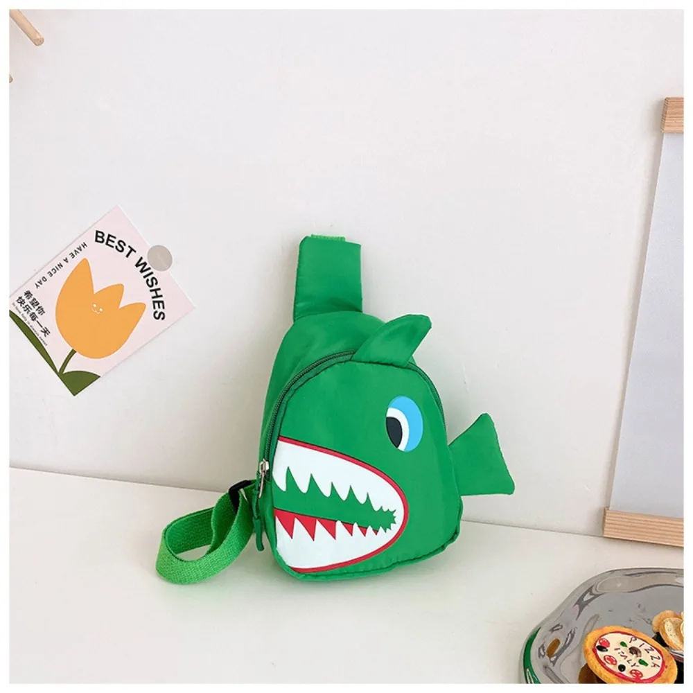 Cartoon Shark Pattern Children Waterproof Nylon Crossbody Chest Bag Cartoon Shark Waist Bag For Kids Boys Girls