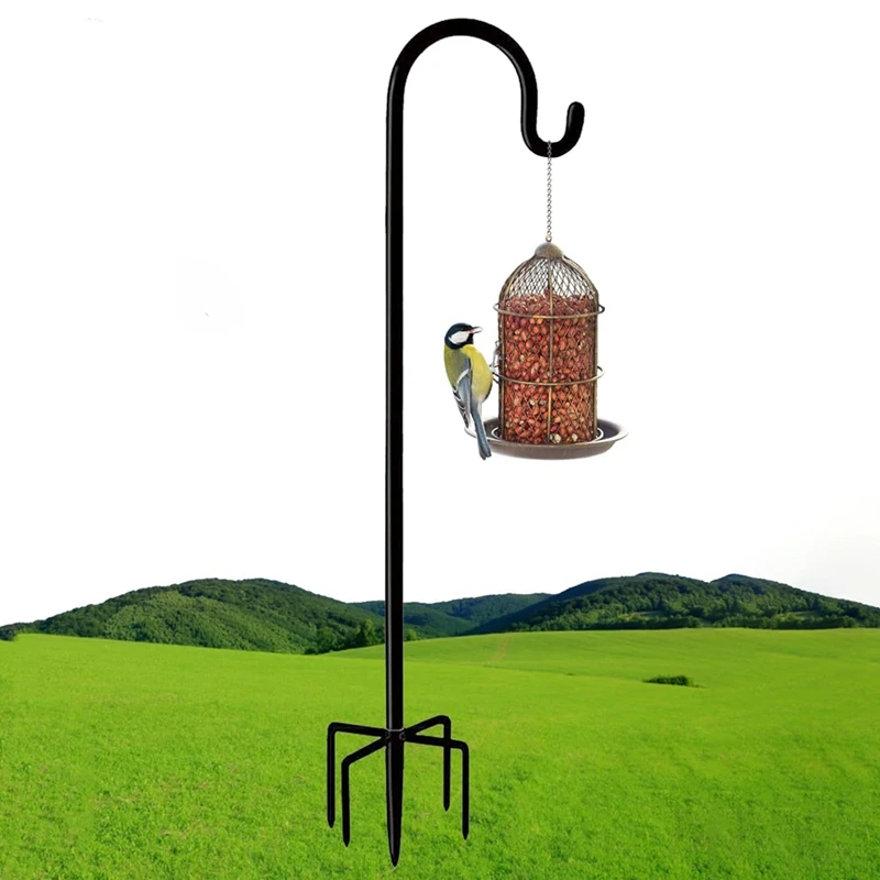 Outdoor Shepherd Hook, Bird Feeder Pole Holder, Garden Hanging Stakes For Solar Plant Hanger Wedding Decoration