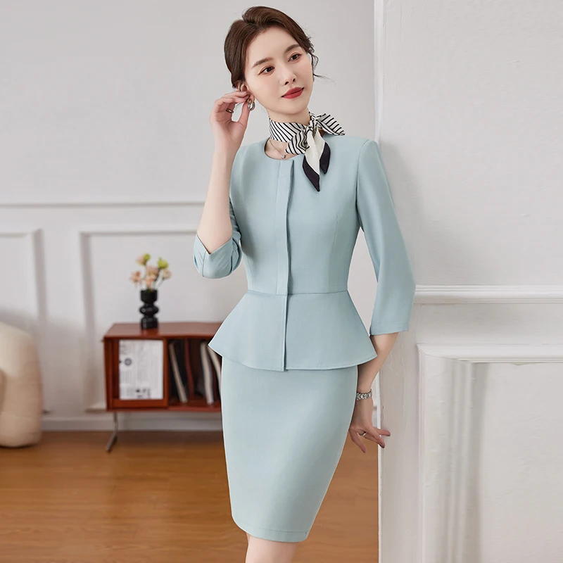 NAVIU Women Professional Business Suits Skirtsuits For Women Office Work Wear Blazer Female Elegant Career Interview Skirt Set