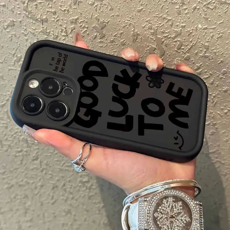 أنا موافق حسن الحظ شخصية الفن رسائل لسامسونج غالاكسي S25 S24 S23 S22 S21 S20 زائد الترا FE لايت العين سلم جراب هاتف