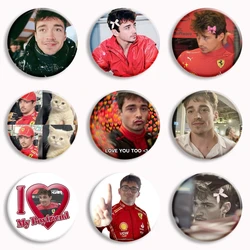 Charles Leclerc Funny Meme Button Pin Creative I love my Boyfriend Brooch Kawaii Pink Bow Charles Leclerc Badge Bag Decor Gifts