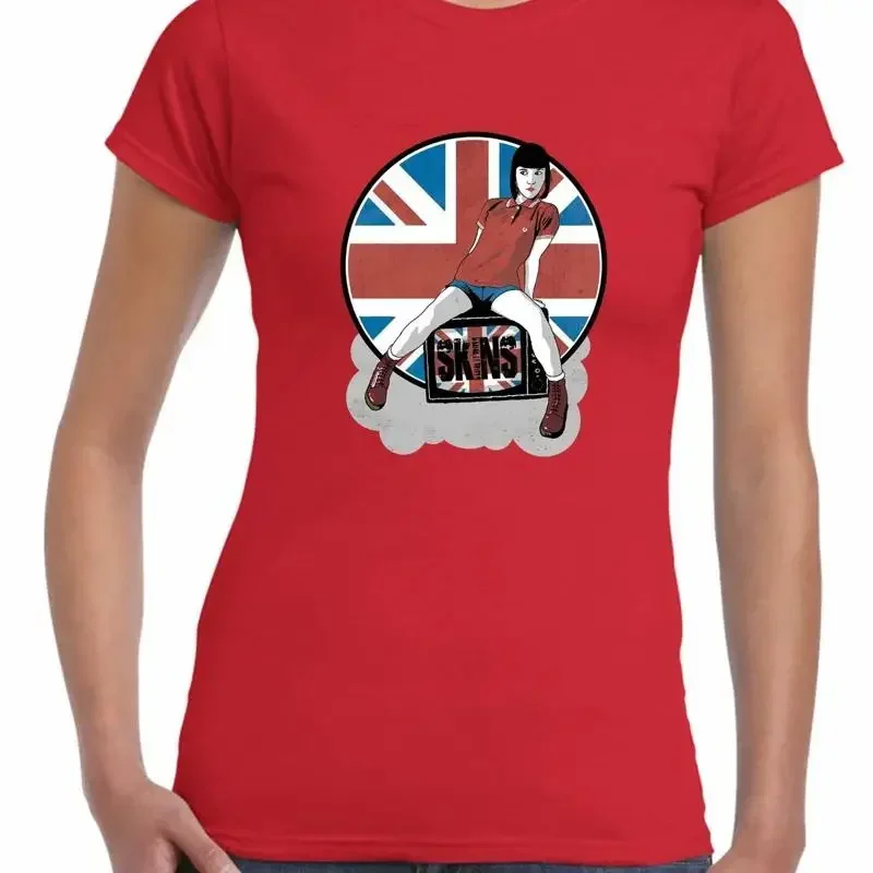 Skinhead Girl Union Jack Women'S T Shirt Ska Oi Skins Mod