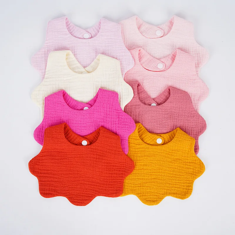 Cotton Soft Baby Print Bibs Solid Color Infant Bib Newborn Burp Cloths Bandana Scarf for Kids Boy Girls Feeding Saliva Towel
