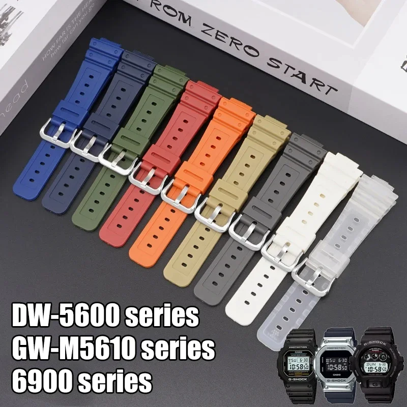 Rubber Strap for Casio G SHOCK GA 2100 DW-5600 Sport Bracelet Watch Band Stainless Steel Buckle TPU 16mm Replacement Wristband