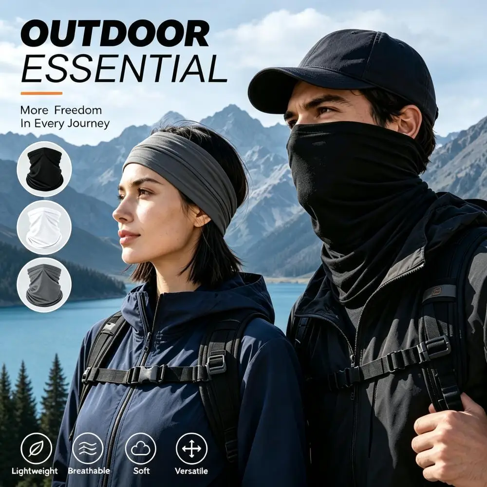 Lightweight Soft Skin-Friendly Neck Gaiter Face Cover Quick Dry UV Protection Breathable Outdoor Essential for Hiking Daily Wear