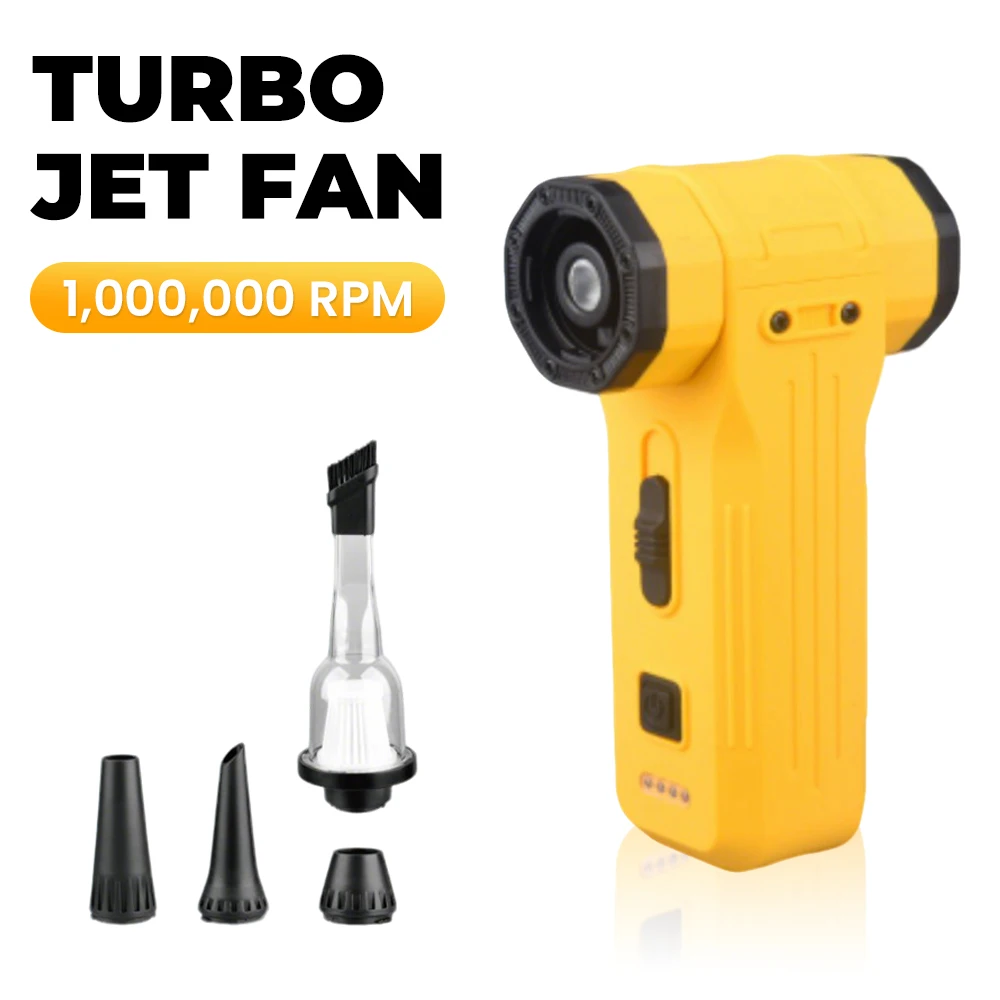 강력한 팬 1000000RPM 강력한 에어 블로워 타입-C 충전식 블로워 강한 바람 52m/s 터보 제트 팬 에어건 캠핑 장비
