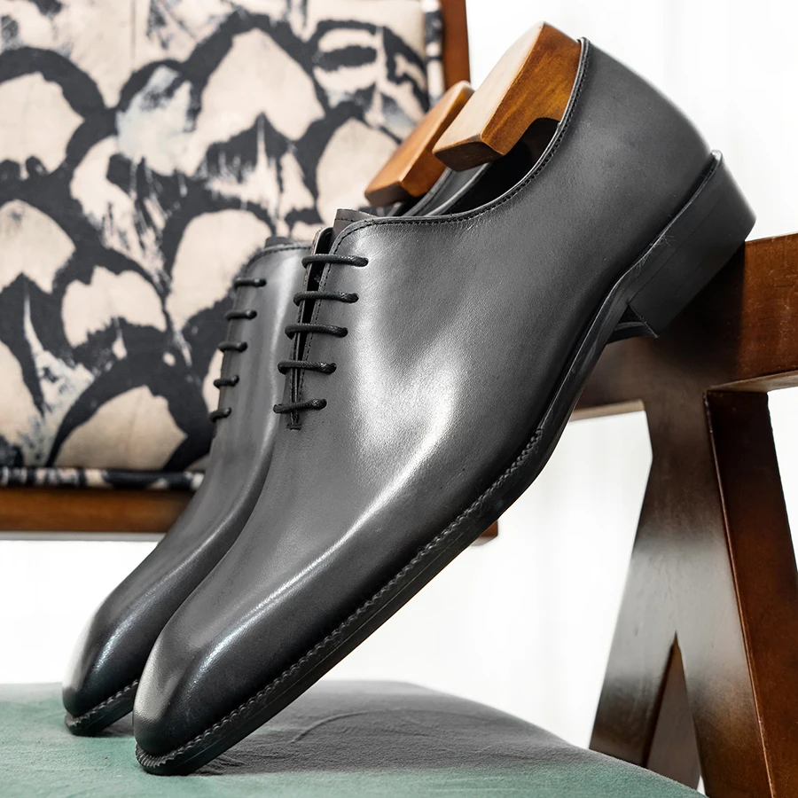 Hanmce New High Quality Men\'s Dress Suit Cow Genuine Leather Oxfords Shoes With Free Shipping  Hot