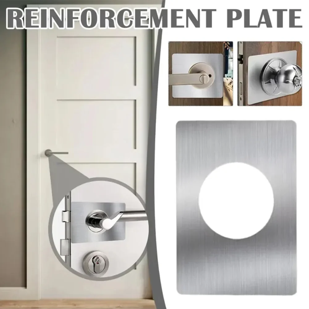 2Pcs Stainless Steel Hinge Repair Plate Repair Doors Deadbolt Door Knob Circular Lock Reinforced Installation Plate Hardware