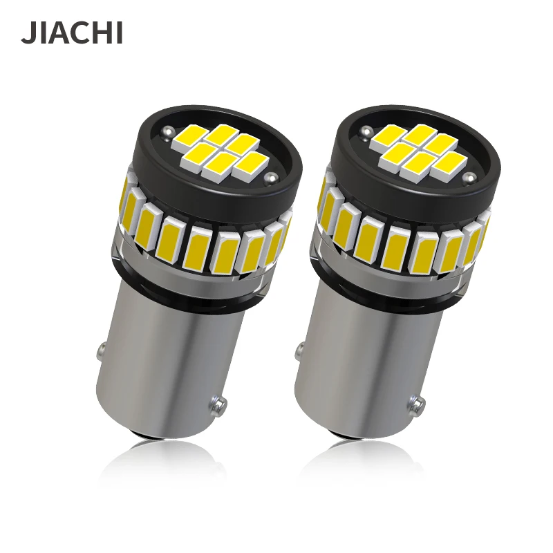 jiachi 2pcs Super Bright BA9S LED H6W T4W Bulb 3014 24-SMD Car Reverse Lights Auto Parking License Plate Interior Map Dome Lamps