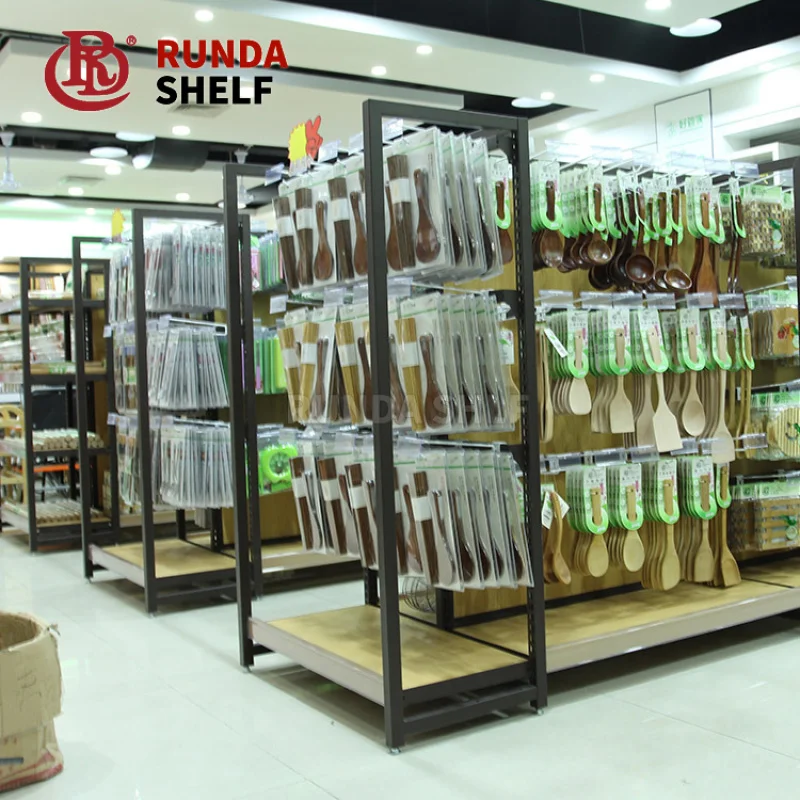 custom.Adjustable Metal Shelf Rack Supermarket Light Duty Display Stand Grocery Retail Store Wooden Unit Display Rack