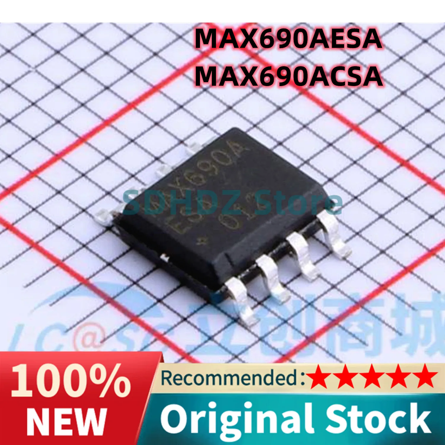 5PCS MAX690AESA+T MAX690ACSA+T MAX690AMJA Microprocessor Supervisory Circuit SOP8 CDIP