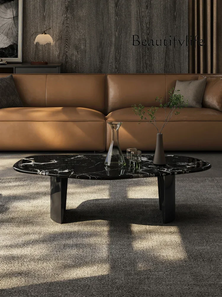 

ls 42Natural luxury stone coffee table household small apartment living room irregular special-shaped light luxury high-end fash