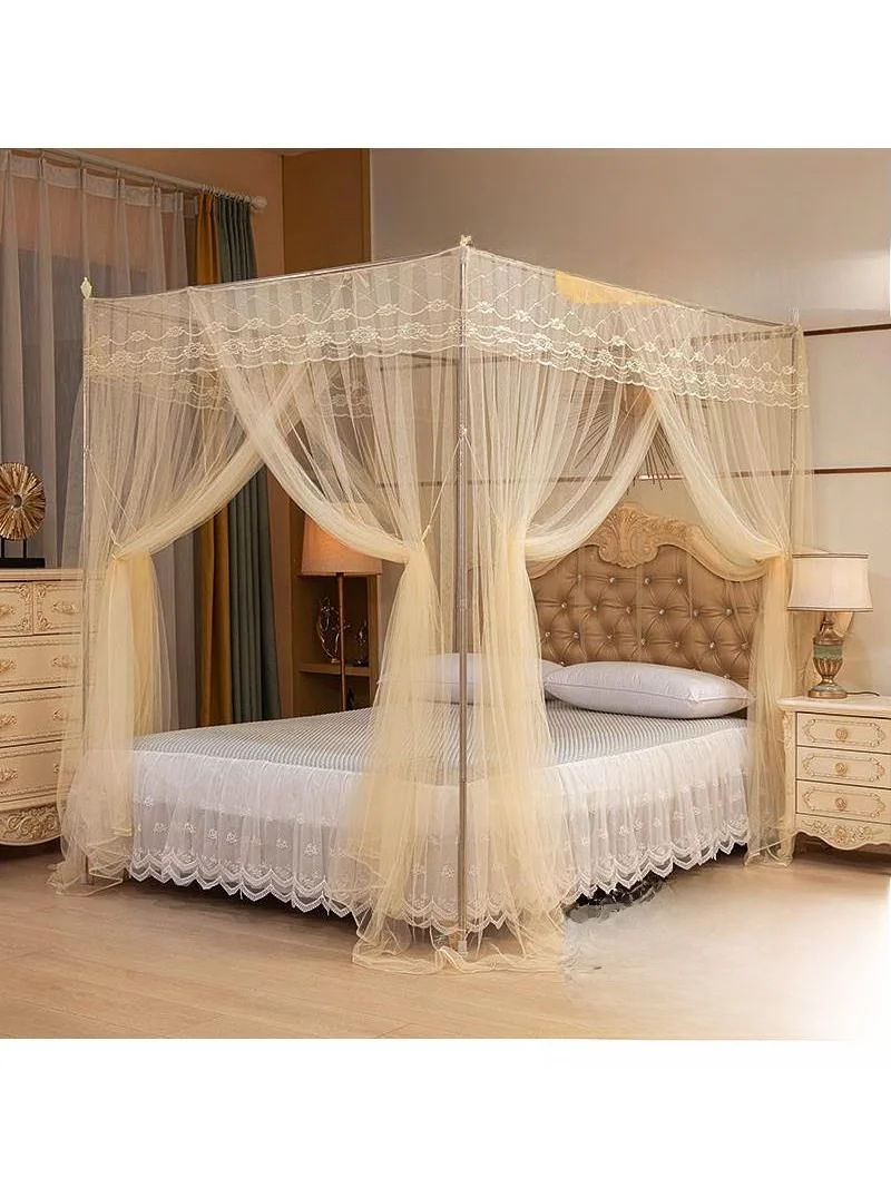 

2024 New Home Use Mosquito Net Bedroom Floor Standing Tee Door European Princ No Installation Required Thiened