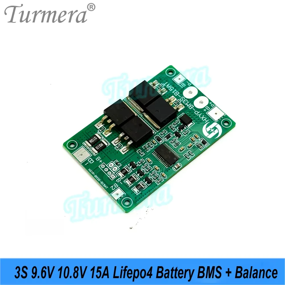 Turmera 1S-7S 3.2V-25V 15A 20A Lifepo4 بطارية BMS مع توازن لبطاريات 9.6V 12.8V 18V 24V 32700 33140 C40 Lifepo4 للاستخدام بنفسك