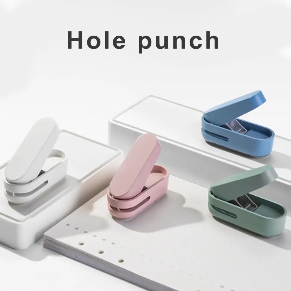 Mini Manual Hole Puncher for Binder Metal Paper Hole Puncher Accurate Single Hole Puncher with Plastic Shell Stationery Supplies