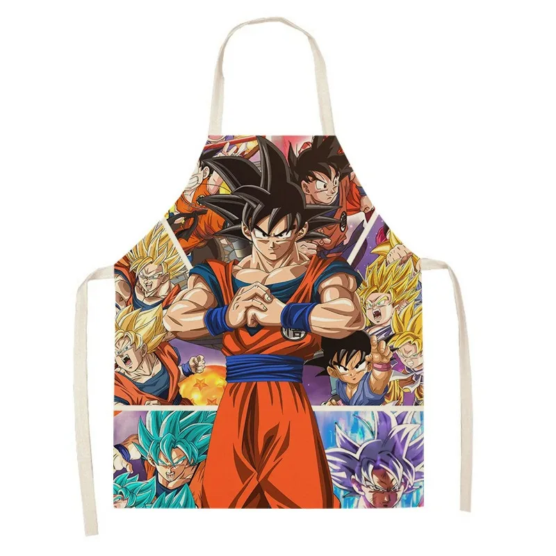 Dragon Ball Son Goku Cotton Canvas Fashion Men and Women Waterproof Grill Apron Breathable Kitchen Bar Shop Cafes Apron Gifts