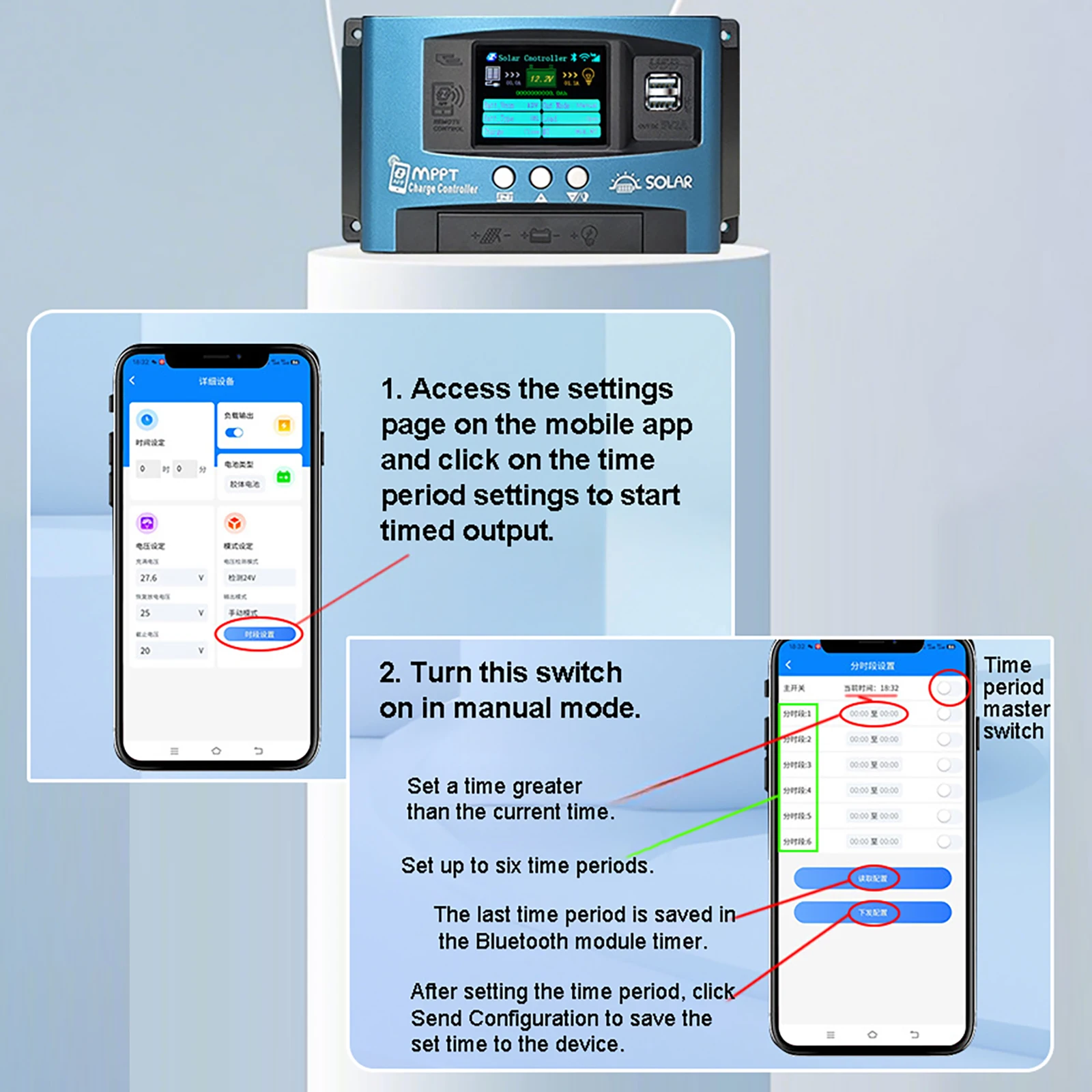 

MPPT Solar Charge Controller Wifi Bluetooth 30A 60A 100A 12V24V36V48V60V Auto Dual USB Load Discharger Solar Panel Regulator