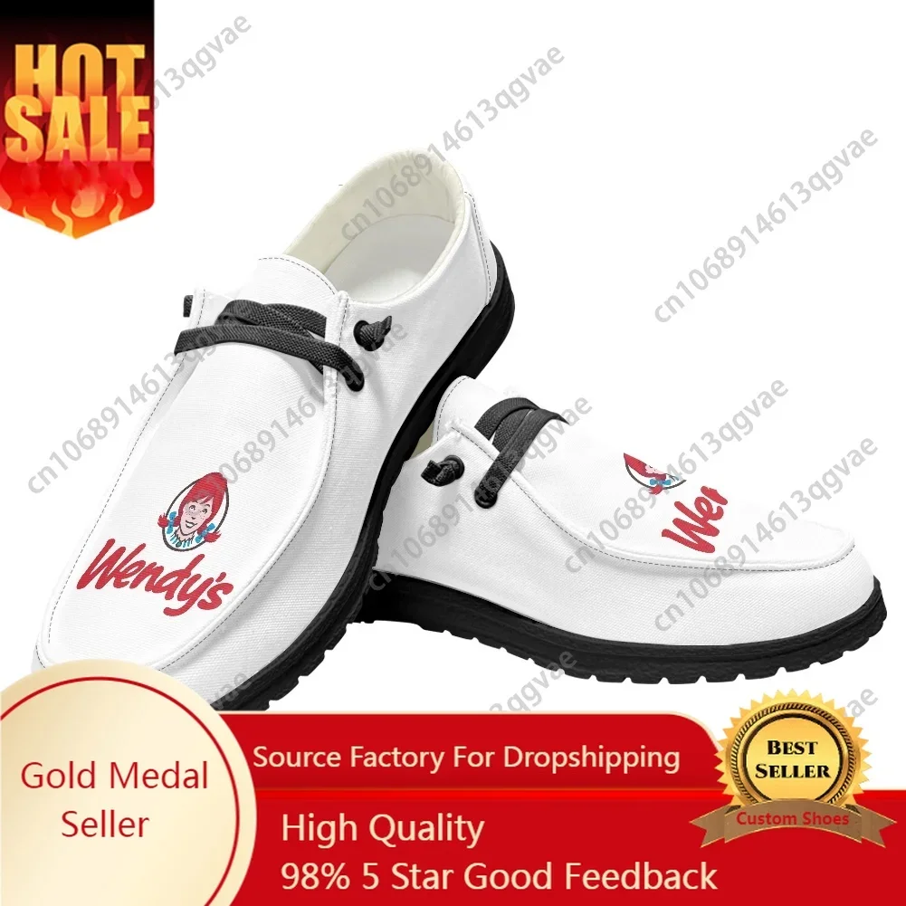 

New Wendys Fast Food Restaurant Logo Casual Shoes Flat Shoe Men Woman Breathable Outdoor Lightweight Footwear Custom Made Shoes