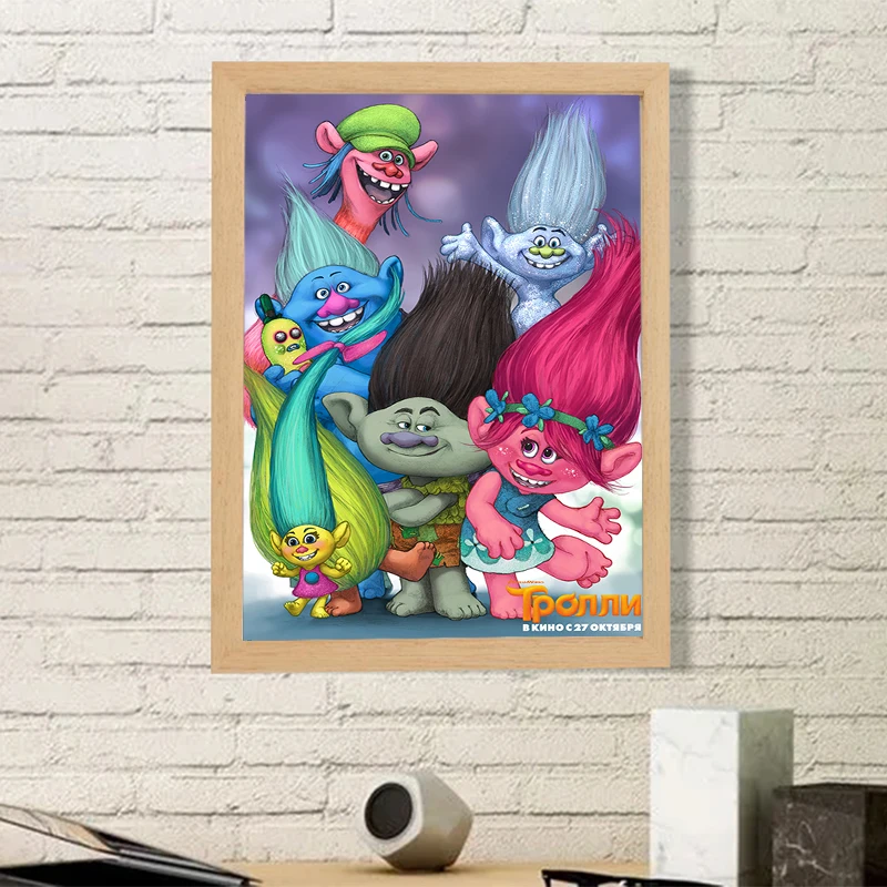 Cartoon Decoration Home Decor T-Trolls Band Together Poster Movie Girl Room Decorative Painting on Canvas Posters for Wall Art