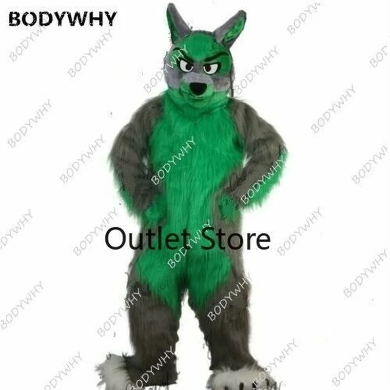 

Long Fur Wolf Mascot Costume Fursuit Cosplay Furry Suits Party Game Dress Outfits Carnival Halloween Xmas Easter Ad Clothes