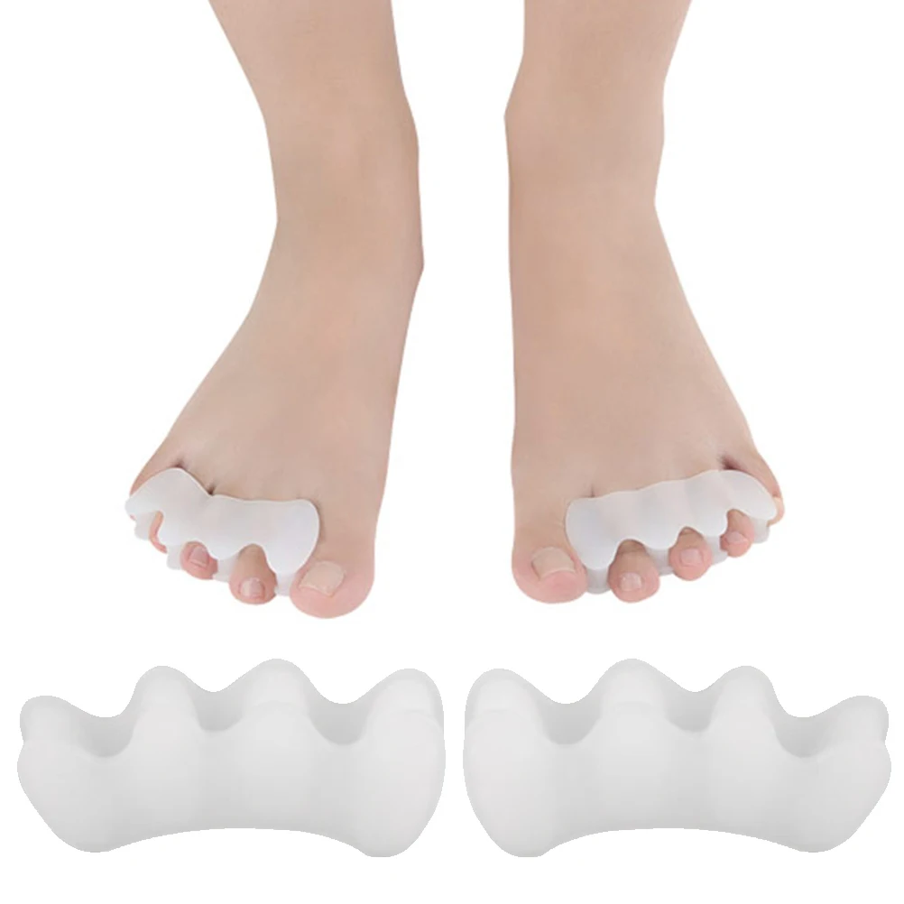 

1 Pair Toe Spacers Bunion Relief Hallux Corrector Separators For Toe Pain White Durable Sebs Foot Care Tool Pain Relief
