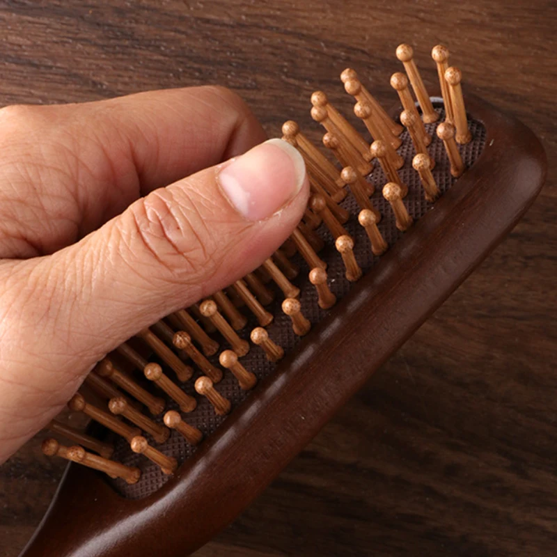 Golden Silk Sandalwood Narrow Air Bag Comb Care Scalp Comb Gua Sha Meridian Dredging Hairdressing Tool