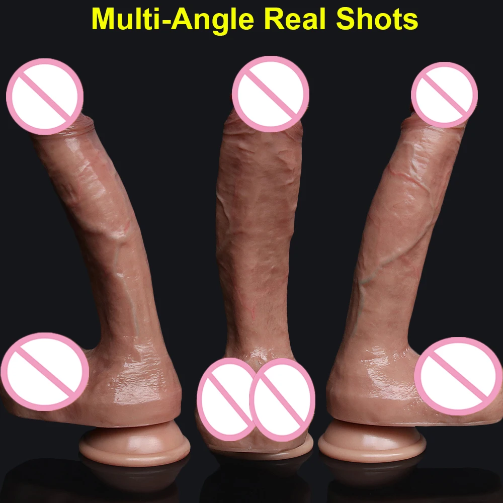 Skin Feeling Realistic Dildo Soft Silicone Gag Big Penis With Suction Cup Sex Toys Female Strapon Masturbators For Women And Man