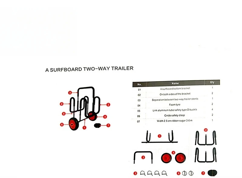 New aluminum surfboard portable single trailer,