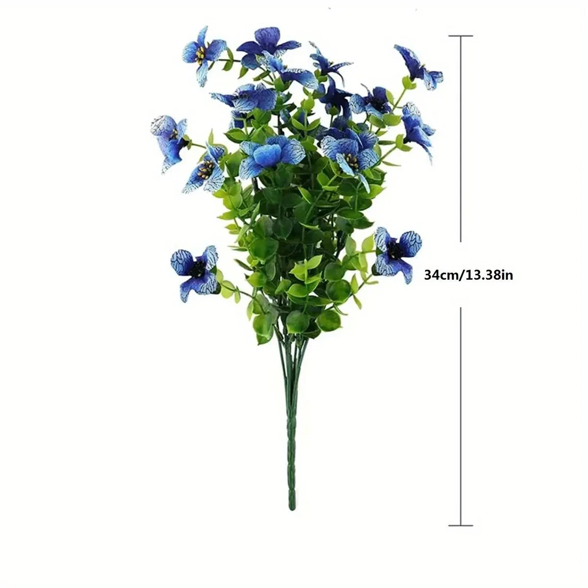 2PC Outdoor UV Protection 7 Head Eucalyptus Violet Artificial Silk Screen Silk Flower Bundle Home Flower Arrangement Decoration