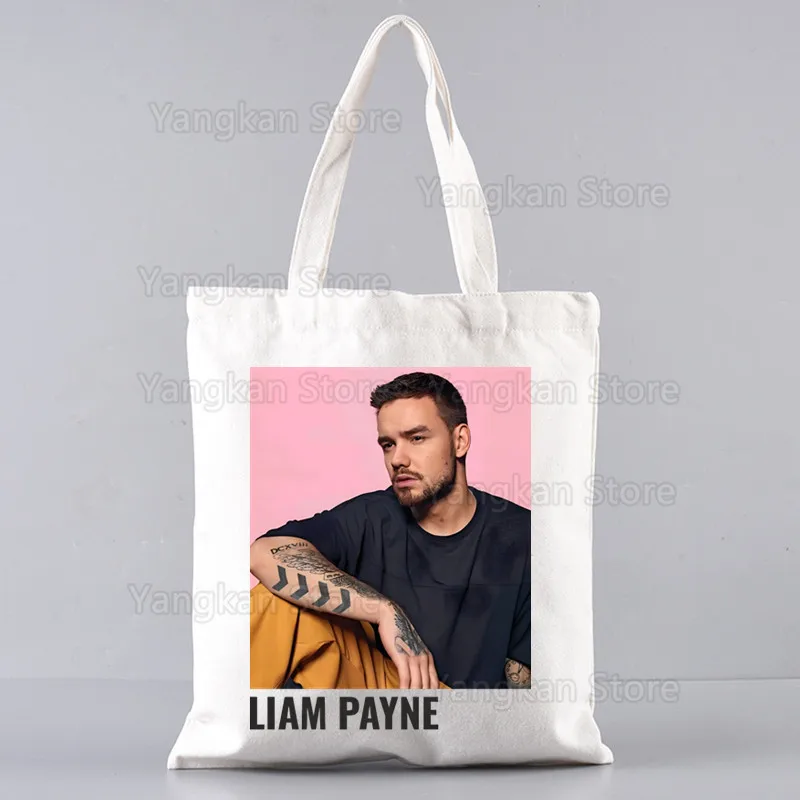 Liam Payne Canvas Shopping Bags Print Tote Bag Eco Reusable Shopper Canvas Shoulder Large Handbag Sundries Bags