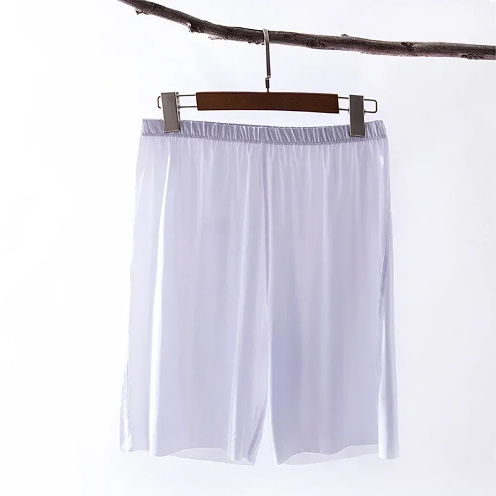 

Breathable Sleepwear Ice Silk Bottoms Casual Homewear Black Casual Bottoms Elastic Waistband New Condition For Casual Wear