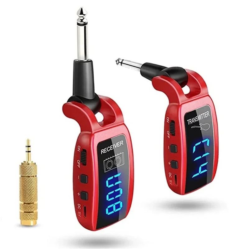 

Беспроводная гитарная система, U12DX UHF беспроводной гитарный передатчик-приемник диапазона 164 фута со светодиодным экраном HD для бас-гитары электрогитары